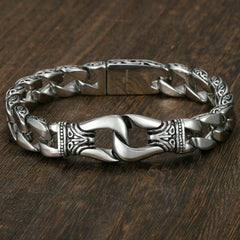 Mens Heavy Sturdy Stainless Steel Motorcycle Biker Chain Bracelet Wristband Gift 07FC0E-D4 - KOEEK [3]