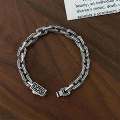 Mens Vintage Bracelet Minimalist Woven Pattern Clasp Style Jewelry 20cm Bracelet 07FC0E-D4 - KOEEK [3]