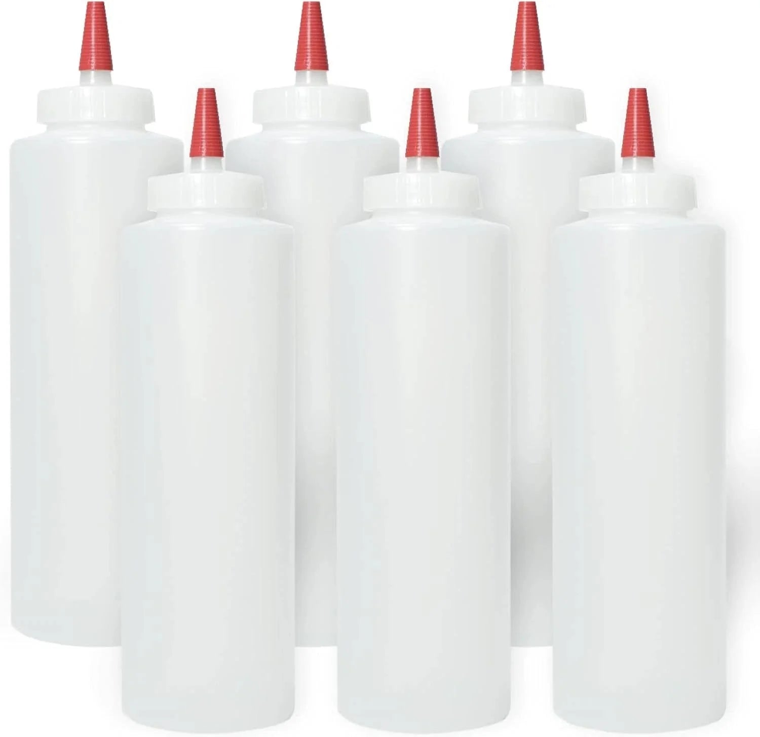 Mercantile Plastic Squeeze Condiment Bottles with Red Tip Cap 16-ounce Set of 6 07FC0E-D4 - KOEEK [1]