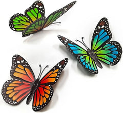 Metal Butterfly Wall Decor-3 Pcs Butterflies Wall Sculpture Hanging Decorations 07FC0E-D4 - KOEEK [1]