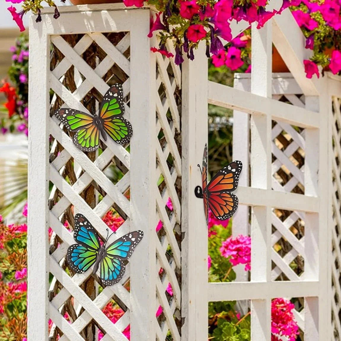 Metal Butterfly Wall Decor-3 Pcs Butterflies Wall Sculpture Hanging Decorations 07FC0E-D4 - KOEEK [4]