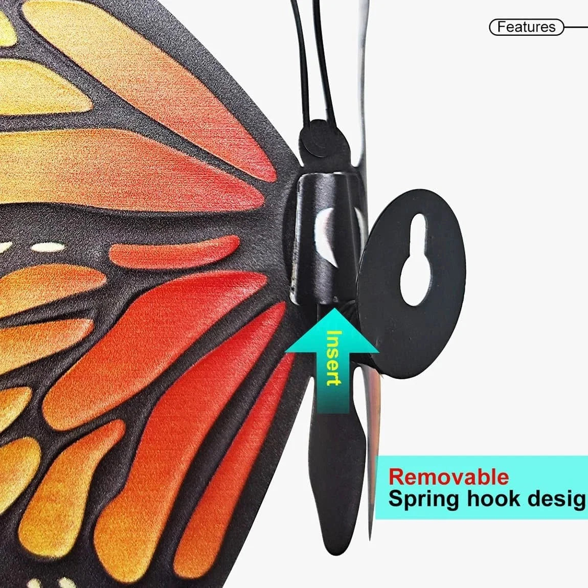Metal Butterfly Wall Decor-3 Pcs Butterflies Wall Sculpture Hanging Decorations 07FC0E-D4 - KOEEK [5]