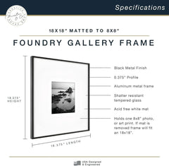 Metal Gallery Wall Frame, Black, 18x18-inch Matte to 8x8-inch 07FC0E-D4 - KOEEK [4]