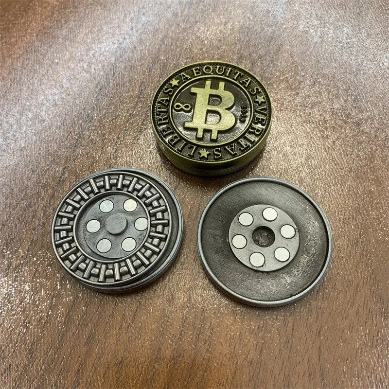 Metal Haptic Coins Adult Fidget EDC Toy ADHD Hand Spinner Stress Relief 07FC0E-D4 - KOEEK [6]