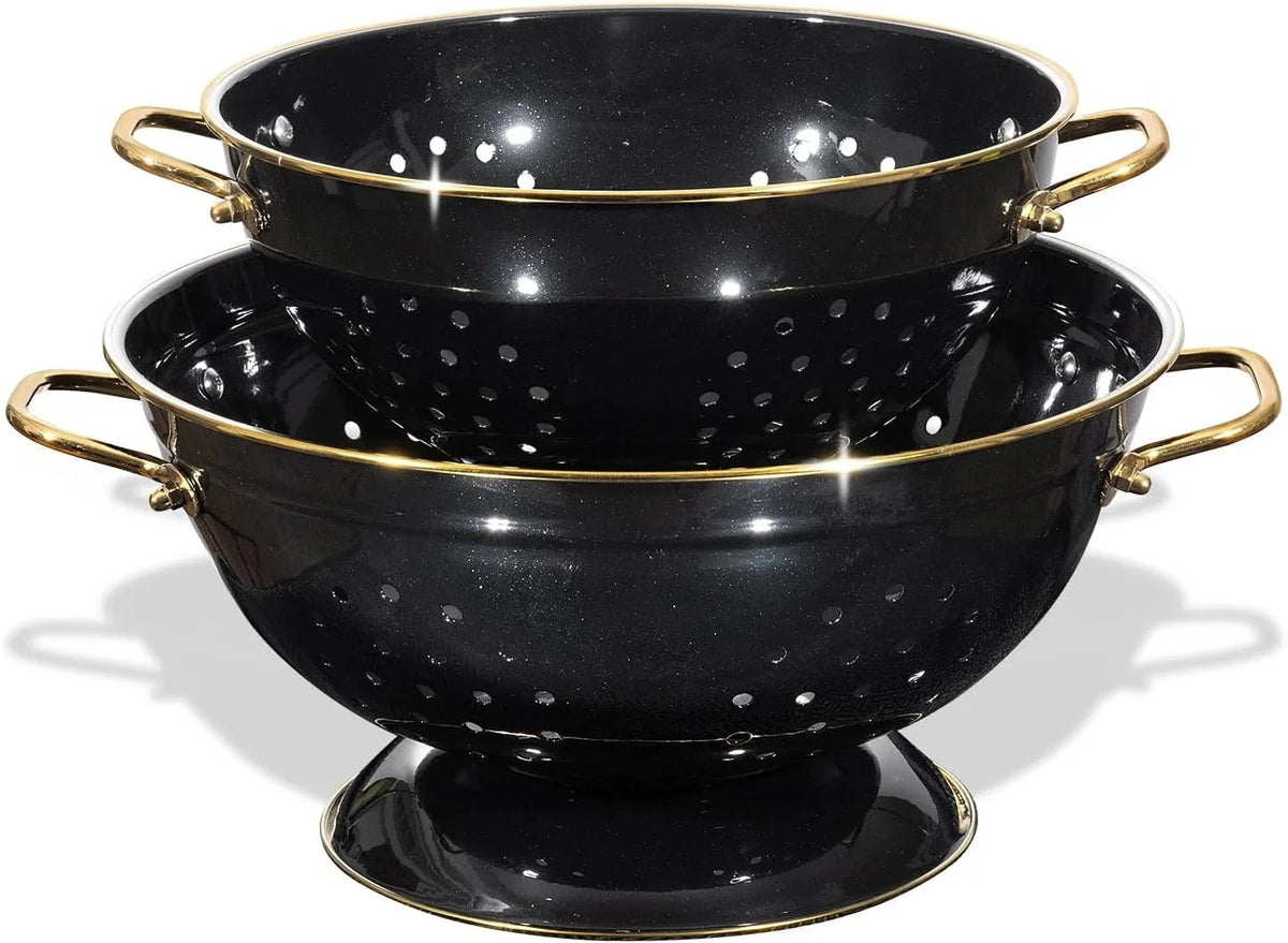 Metal strainer, 2-piece set, 3.5 liters, powder-coated, self-draining 07FC0E-D4 - KOEEK [1]