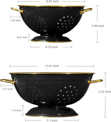 Metal strainer, 2-piece set, 3.5 liters, powder-coated, self-draining 07FC0E-D4 - KOEEK [2]