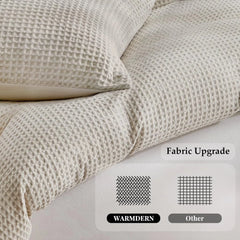 Microfiber Woven Duvet Cover King Size, Khaki Textured Duvet Cover Set 07FC0E-D4 - KOEEK [4]