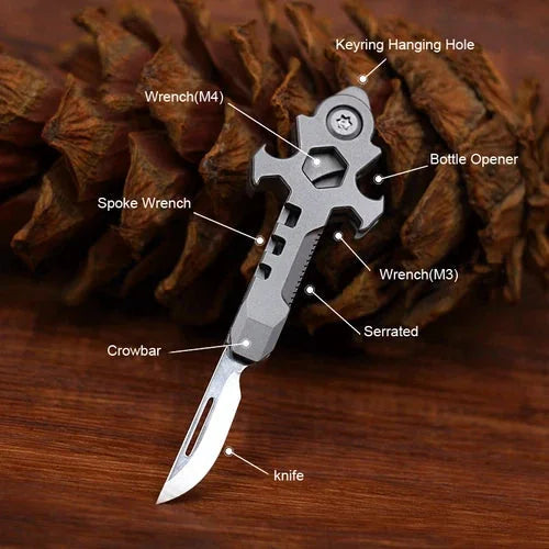 Mini EDC Titanium Folding Knife Pocket Outdoor Multi Tools Pendant Keychain 07FC0E-D4 - KOEEK [8]