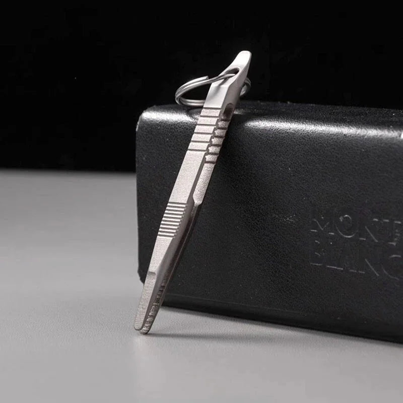 Mini Lightweight Titanium Alloy Keychain Tweezers Pry Bar Portable Outdoor EDC 07FC0E-D4 - KOEEK [2]