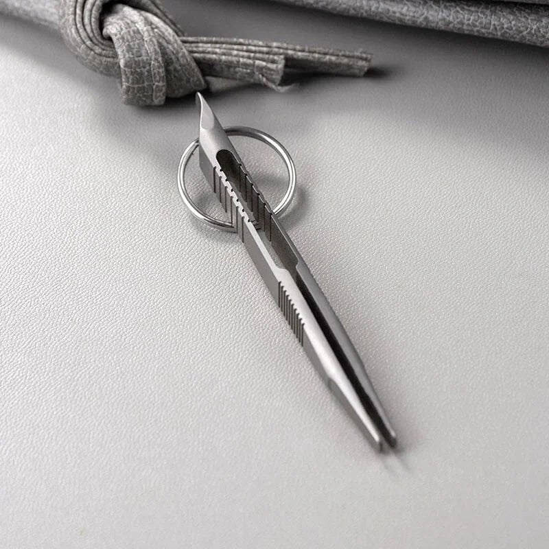 Mini Lightweight Titanium Alloy Keychain Tweezers Pry Bar Portable Outdoor EDC 07FC0E-D4 - KOEEK [3]