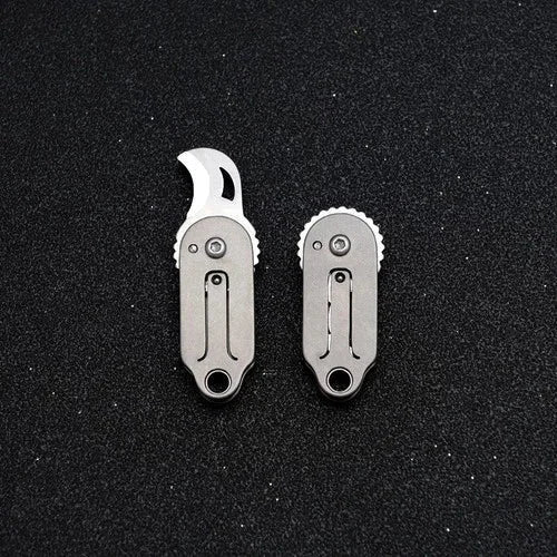 Mini Pocket Titanium Folding Knife Cutter EDC Outdoor Camping Tool Keychain Gift 07FC0E-D4 - KOEEK [10]