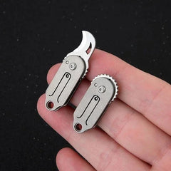 Mini Pocket Titanium Folding Knife Cutter EDC Outdoor Camping Tool Keychain Gift 07FC0E-D4 - KOEEK [1]