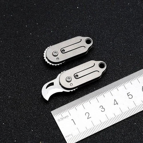 Mini Pocket Titanium Folding Knife Cutter EDC Outdoor Camping Tool Keychain Gift 07FC0E-D4 - KOEEK [3]