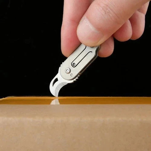 Mini Pocket Titanium Folding Knife Cutter EDC Outdoor Camping Tool Keychain Gift 07FC0E-D4 - KOEEK [6]
