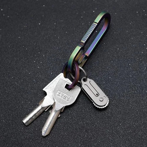 Mini Pocket Titanium Folding Knife Cutter EDC Outdoor Camping Tool Keychain Gift 07FC0E-D4 - KOEEK [8]