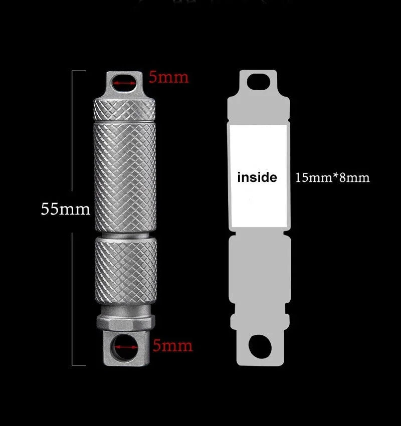 Mini Titanium Alloy Waterproof Case Portable Keychain Pendant EDC Multi Tool 07FC0E-D4 - KOEEK [5]