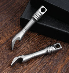 Mini Titanium Keychain Pry Bar Crowbar Bottle Opener Necklace Pendant Multi EDC 07FC0E-D4 - KOEEK [2]