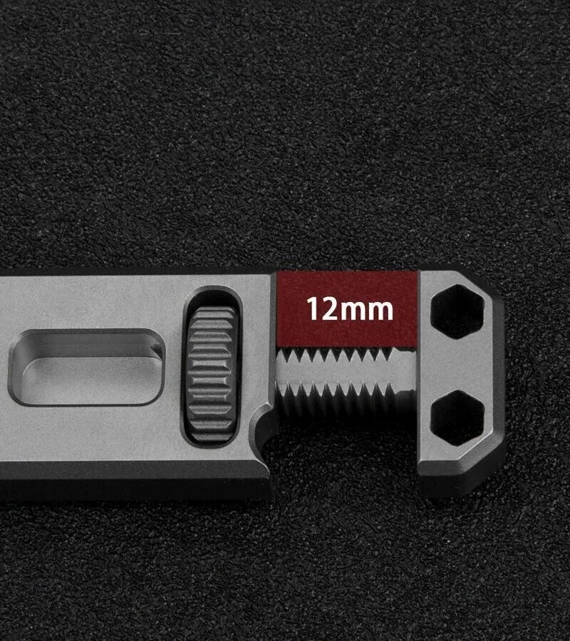 Mini Titanium Multi Tools Adjustable Wrench Pocket EDC Pry Bar Crowbar with Bits 07FC0E-D4 - KOEEK [10]