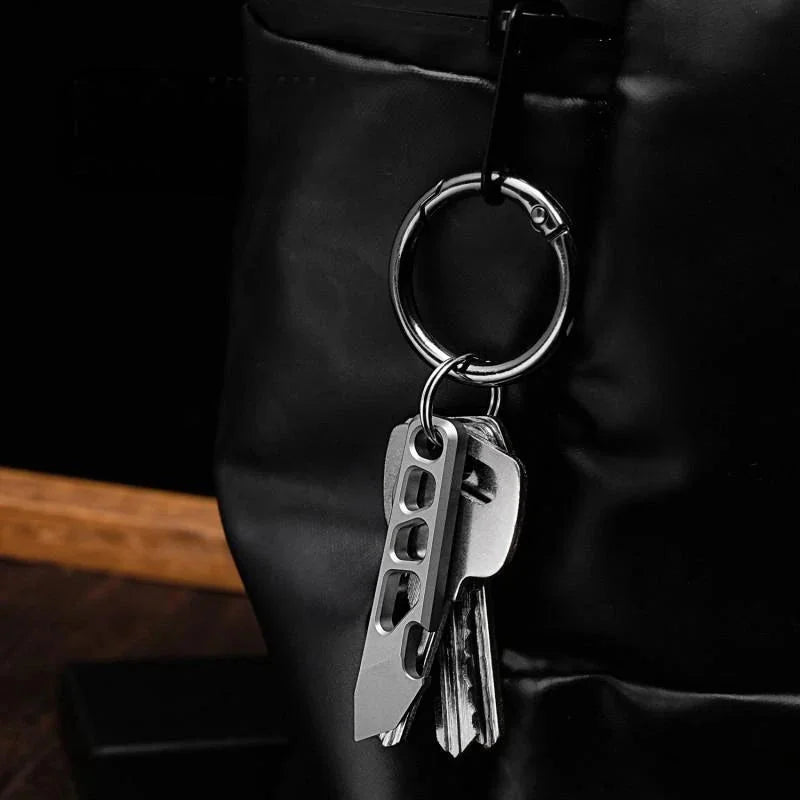 Mini Titanium Pry Bar Crowbar Bottle Opener Portable Keychain EDC Multi Tools 07FC0E-D4 - KOEEK [7]