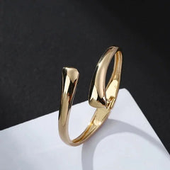 Minimalist Gold Plated Mirror Cuff Bracelet Spring Open Women Jewelry 07FC0E-D4 - KOEEK [2]