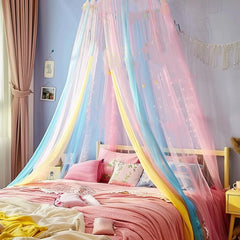 Mosquito Net Bed Canopy for Girls,Rainbow Canopy Bed Curtains Full Queen Size 07FC0E-D4 - KOEEK [2]