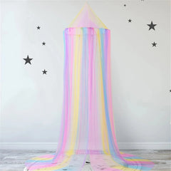 Mosquito Net Bed Canopy for Girls,Rainbow Canopy Bed Curtains Full Queen Size 07FC0E-D4 - KOEEK [4]