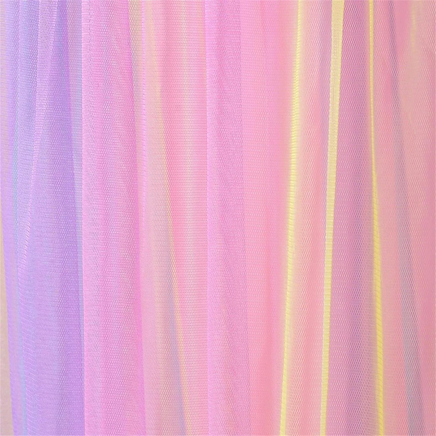 Mosquito Net Bed Canopy for Girls,Rainbow Canopy Bed Curtains Full Queen Size 07FC0E-D4 - KOEEK [6]