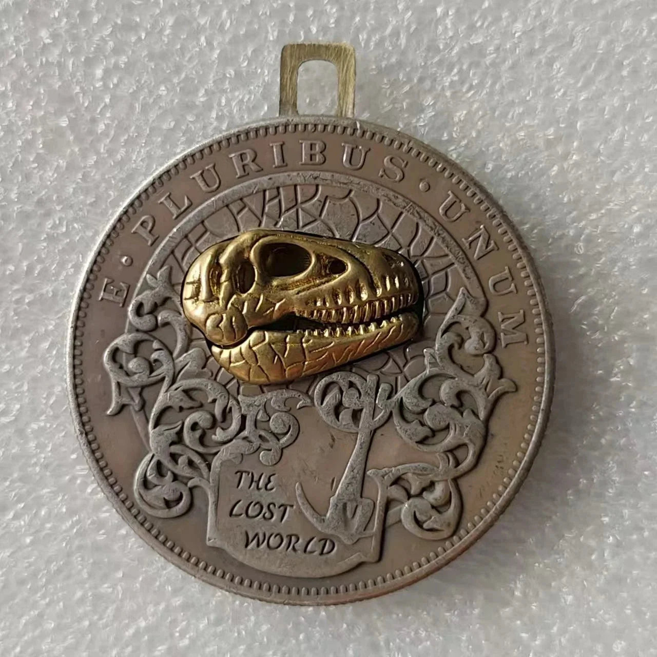 Movable Mechanism Coin " Gold Dinosaur Head"  Plated Amazing Hobo Art 07FC0E-D4 - KOEEK [1]