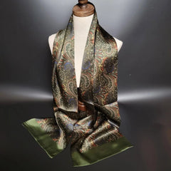 Mulberry Silk Scarf Men Women Neckerchief Paisley Double-layer double-sided 07FC0E-D4 - KOEEK [1]