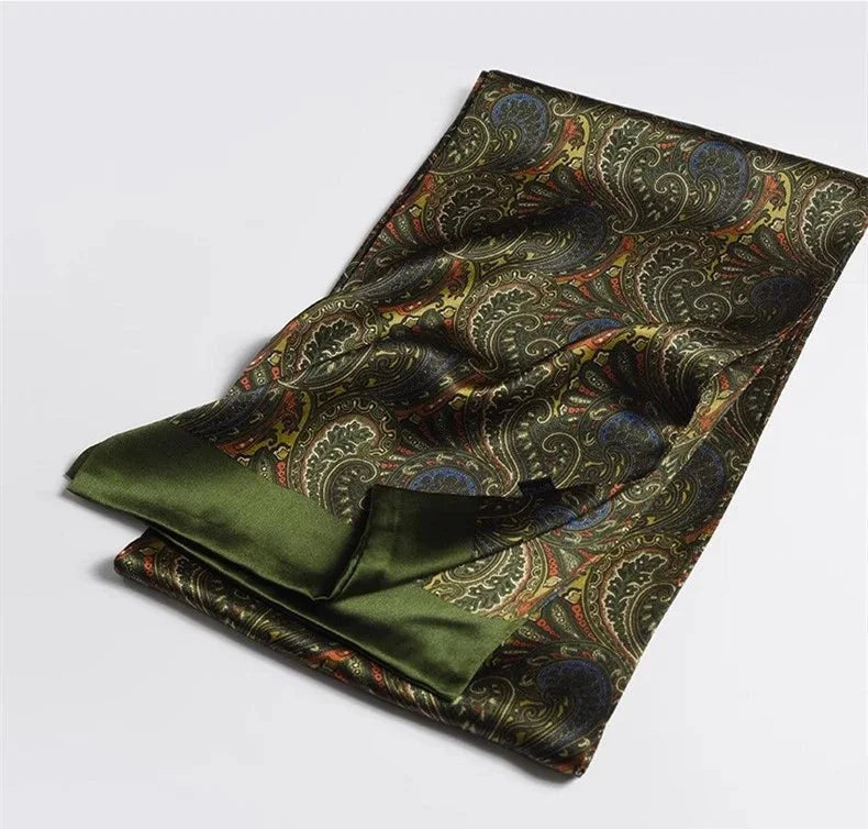 Mulberry Silk Scarf Men Women Neckerchief Paisley Double-layer double-sided 07FC0E-D4 - KOEEK [5]