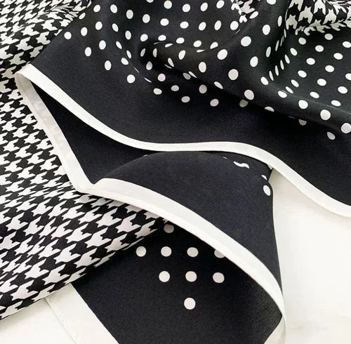 Mulberry Silk Square Scarf Women Neckerchief Wrap 27'' polka dot Bandana 07FC0E-D4 - KOEEK [3]
