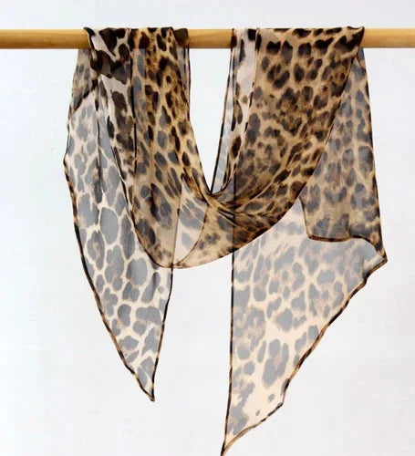 Mulberry Silk Wrap Square leopard Print Scarf Neckerchief Shawl 160X33cm 07FC0E-D4 - KOEEK [1]