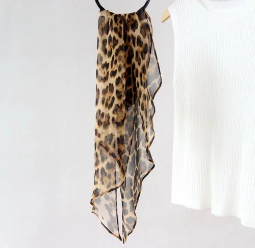 Mulberry Silk Wrap Square leopard Print Scarf Neckerchief Shawl 160X33cm 07FC0E-D4 - KOEEK [2]