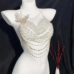 Multilayer Rhinestone Tassel Body Chain Fashion Chest Necklace Jewelry 07FC0E-D4 - KOEEK [3]