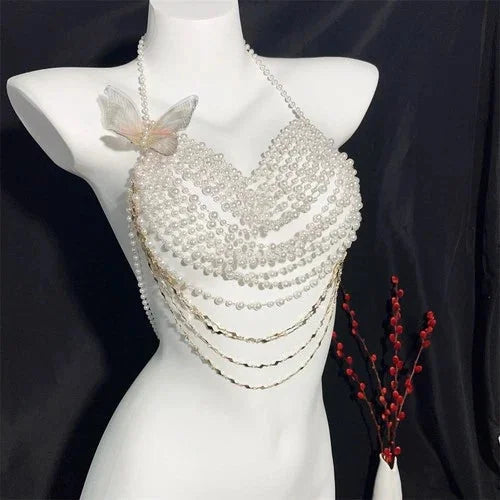 Multilayer Rhinestone Tassel Body Chain Fashion Chest Necklace Jewelry 07FC0E-D4 - KOEEK [5]