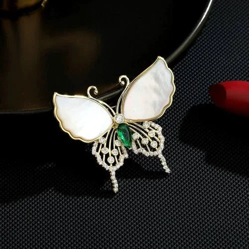 Natural Shell Butterfly Brooch Mother Of Pearl Inlay Coat Pin Clothing Accessory 07FC0E-D4 - KOEEK [1]