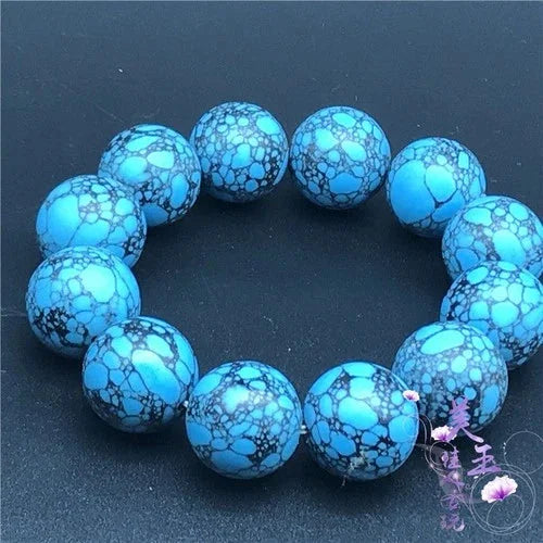 Natural Turquoise Bead Bracelet Necklace Handmade Gemstone Prayer Beads Unisex 07FC0E-D4 - KOEEK [10]