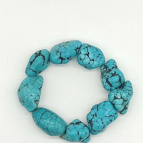 Natural Turquoise Bracelet Irregular Beads Boho Style Necklace Jewelry For Women 07FC0E-D4 - KOEEK [2]