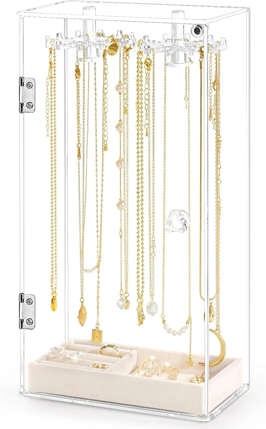 Necklace holder, acrylic jewelry storage box, equipped with 24 hooks 07FC0E-D4 - KOEEK [1]