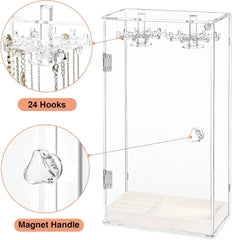 Necklace holder, acrylic jewelry storage box, equipped with 24 hooks 07FC0E-D4 - KOEEK [2]