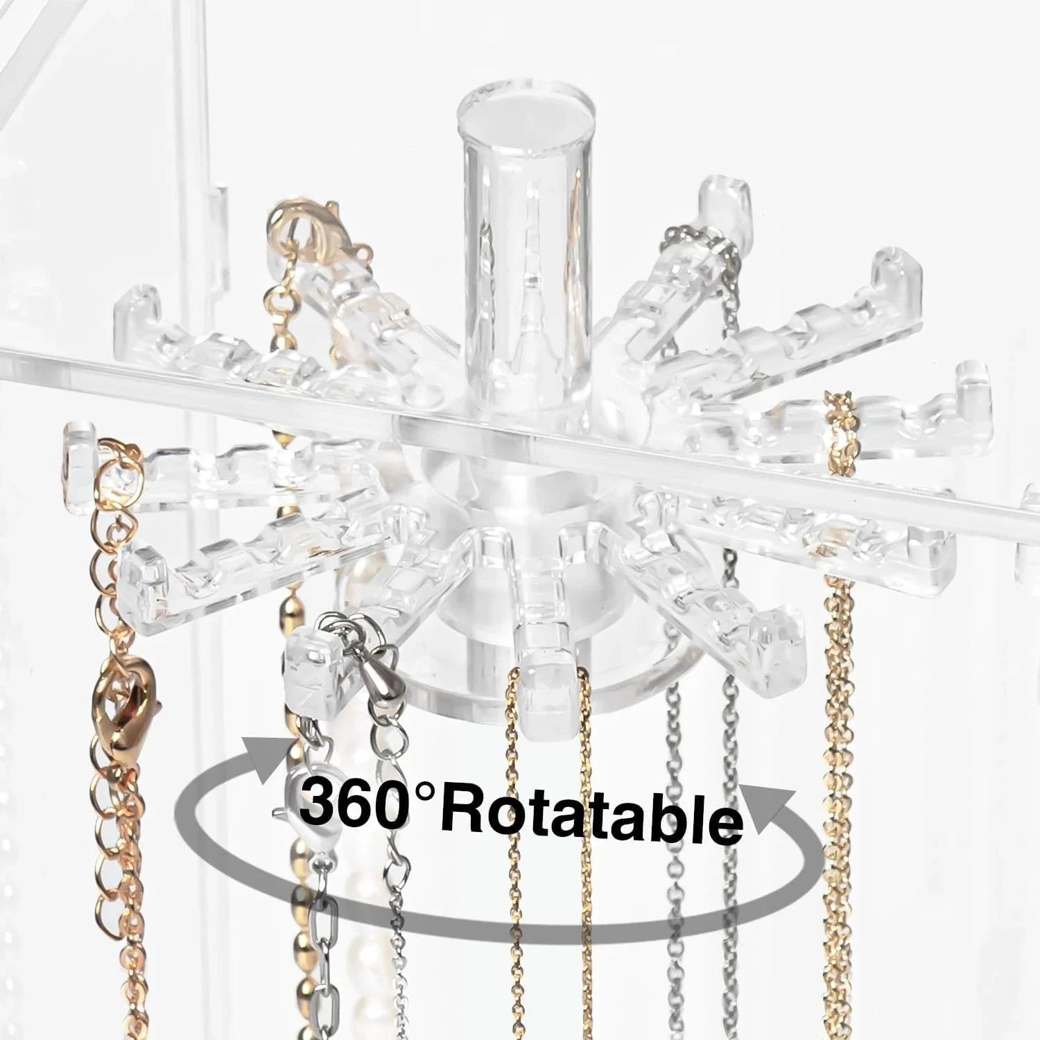 Necklace holder, acrylic jewelry storage box, equipped with 24 hooks 07FC0E-D4 - KOEEK [3]