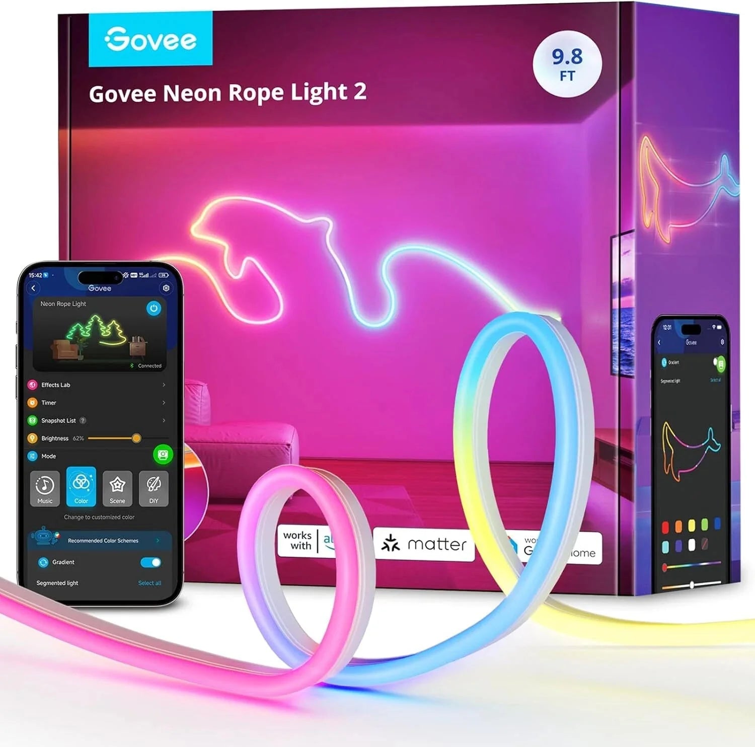 Neon, LED Smart Neon Rope Light , Softer Material, 9.8 Feet, White 07FC0E-D4 - KOEEK [1]