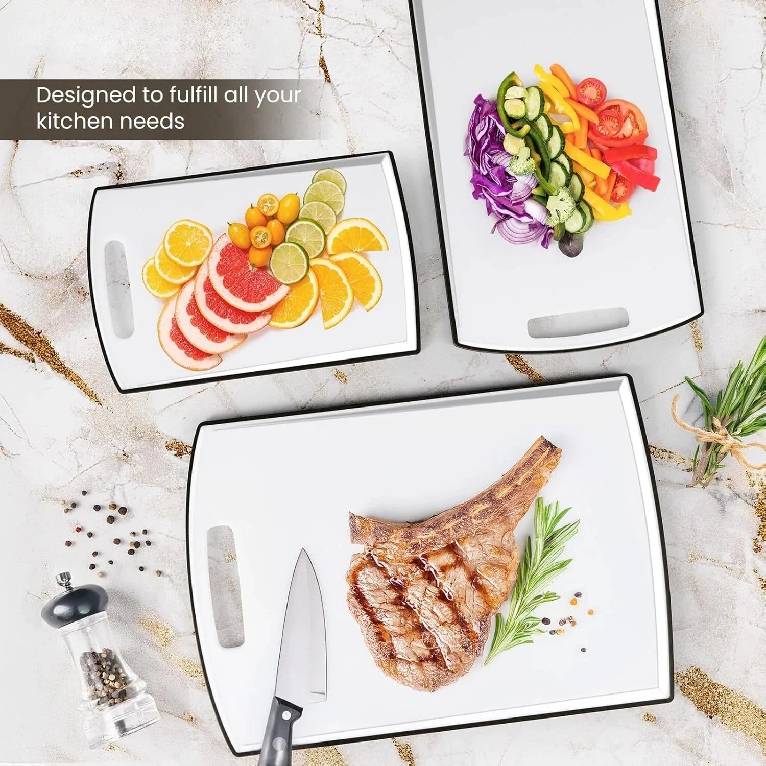 Non Slip Cutting Board,Extra Large Plastic Cutting Boards for Kitchen Dishwasher 07FC0E-D4 - KOEEK [4]