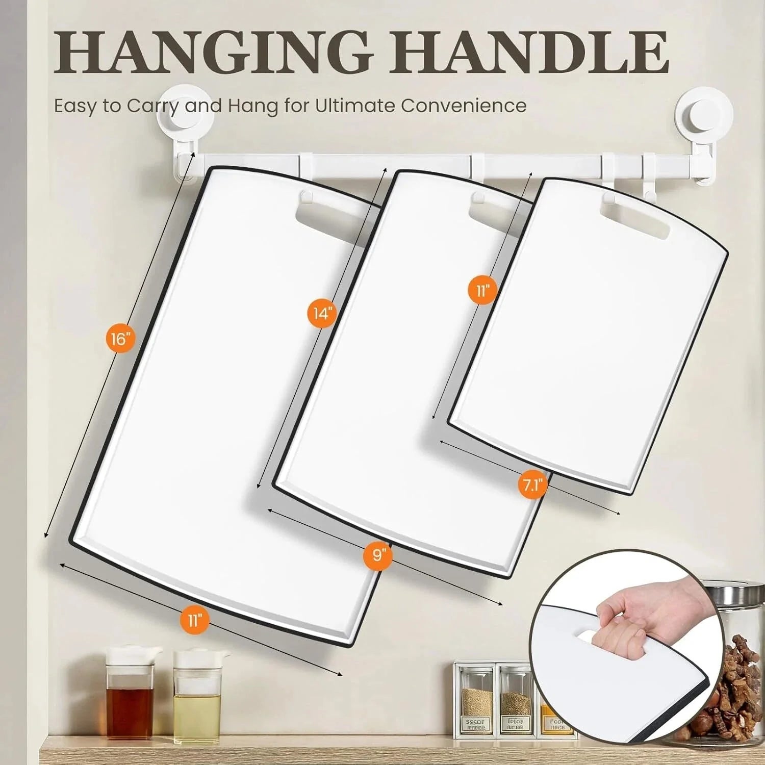 Non Slip Cutting Board,Extra Large Plastic Cutting Boards for Kitchen Dishwasher 07FC0E-D4 - KOEEK [6]