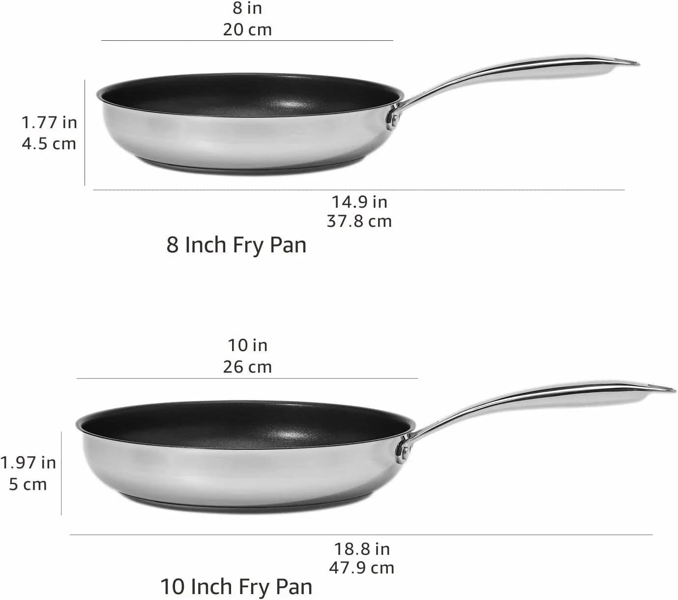 Non-Stick Two-Piece Pan Set, 10-Inch and 8-Inch 07FC0E-D4 - KOEEK [5]