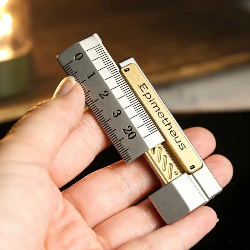 Novel Self-Deception Ruler EDC Fidget Toys Stainless Steel Mechanical Push Toys 07FC0E-D4 - KOEEK [1]