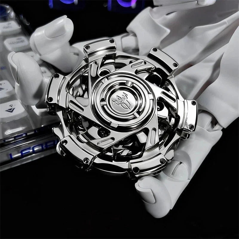 Novelty Stainless Steel EDC Hand Spinner Fun Fidget Spinner Fidget Toys Gift 07FC0E-D4 - KOEEK [1]
