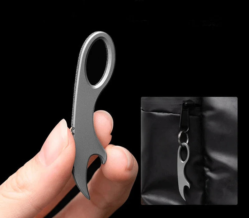 Outdoor Titanium Alloy Multi Tools Crowbar Bottle Opener Portable Keychain 07FC0E-D4 - KOEEK [11]