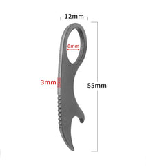 Outdoor Titanium Alloy Multi Tools Crowbar Bottle Opener Portable Keychain 07FC0E-D4 - KOEEK [3]