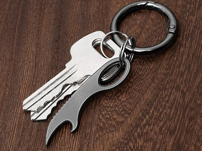 Outdoor Titanium Alloy Multi Tools Crowbar Bottle Opener Portable Keychain 07FC0E-D4 - KOEEK [6]
